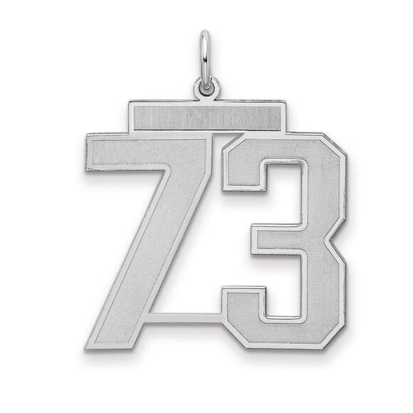 Sterling Silver Jersey Collection Large Number 73 Pendant